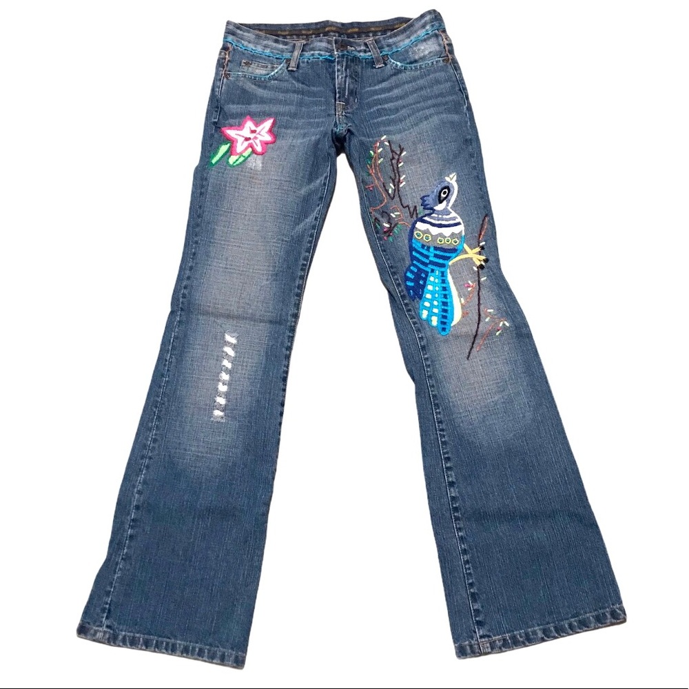 Switch Embroidered Distressed Low Rise Jeans Bird - Picture 10 of 10